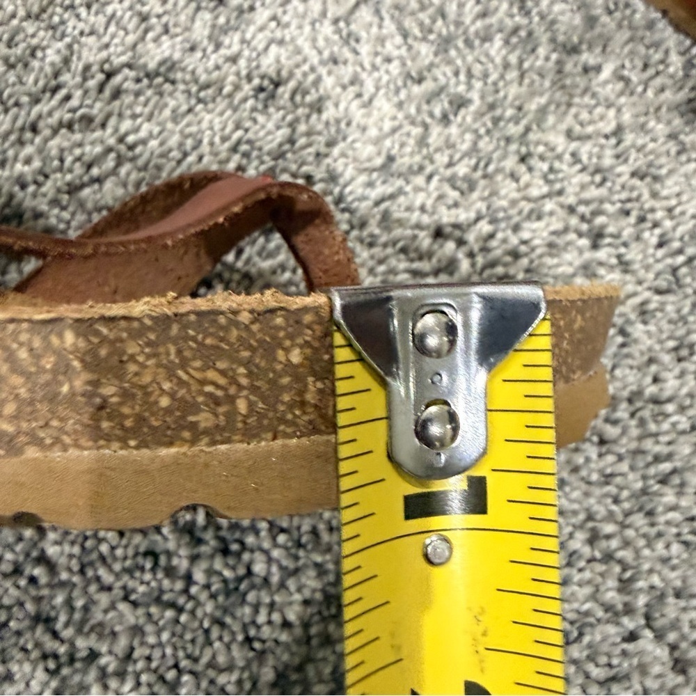 Yokono Made in Spain Toe Loop Wedge Sandals Brown Leather Cork Base Women’s US 8 - Picture 11 of 13